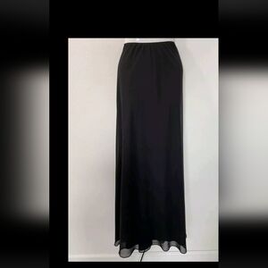 ALEX Evenings Minimalist Black Formal Long Maxi Skirt Sz Large Chiffon Pull On